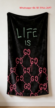 Gucci Life Is GG Throw Blankets Gucci Drip Monogram Tapestry IMG_2854